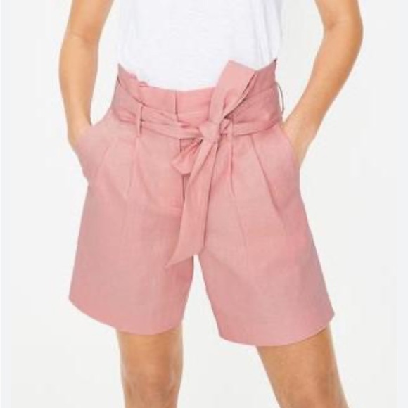 Boden St Ives Paperbag Shorts Belted Linen Cotton Blend NWT US Size 10 Preppy - Picture 1 of 15